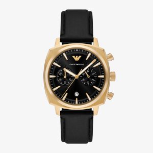 Relógio Emporio Armani Cronógrafo Masculino em Couro Dourado AR11690