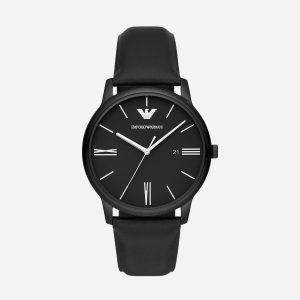 Relógio Emporio Armani com Pulseira de Couro Preto AR11573B1